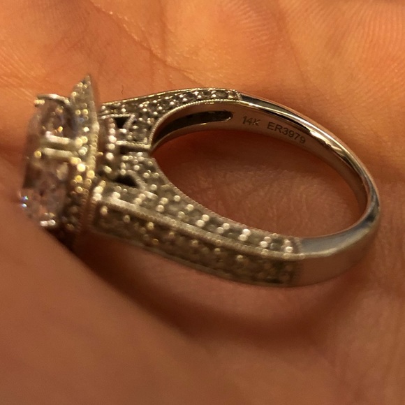 Gabriel & Co. Asscher Cut 14K White Gold Ring - Picture 5 of 13